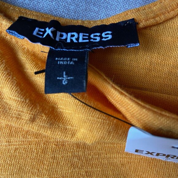 NWT Express Bright Orange Puff Sleeve Blouse – Women’s Size Large - Picture 11 of 13